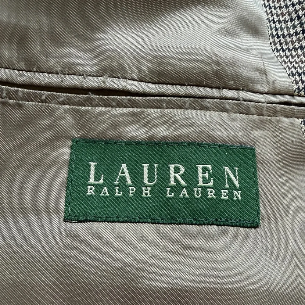 Ralph Lauren Houndstooth Lambswool Brown Tweed Blazer 46R LARP Cosplay Preppy‎